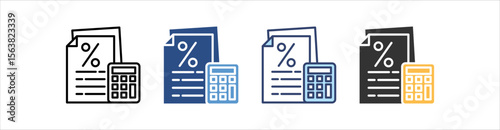Tax Icon Set Multiple Style Collection