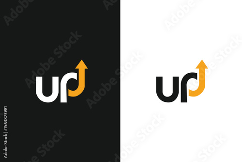 modern level up typography logo design. level up text with arrow. vector illustration