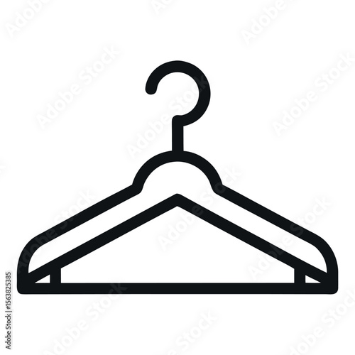Simple Clothes Hanger – Minimalist Vector Icon Illustration – Clean Line Art Symbol for Fashion Branding, Laundry Services, Closet Organization, and Wardrobe-Themed Projects

