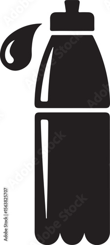 Bottle Icon - Minimalist Black & White Design