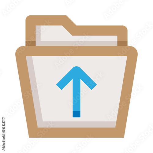 Upload Files Computer Folder Flat Color Icon