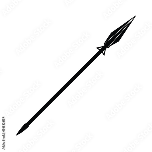 sharp black spear hunting weapon vector art