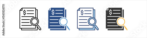 Audit Icon Set Multiple Style Collection