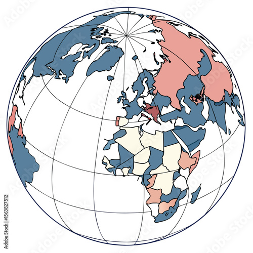 Here are a few options for your image description, keeping it concise and avoiding a colon:

A global map illustration of our planet Earth for travel and business concepts

A vibrant globe illustratio