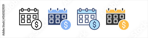 Salary Icon Set Multiple Style Collection