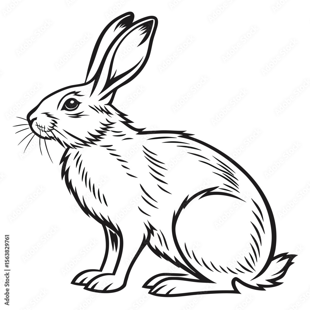 Fototapeta premium Fluffy white bunny isolated on a white background