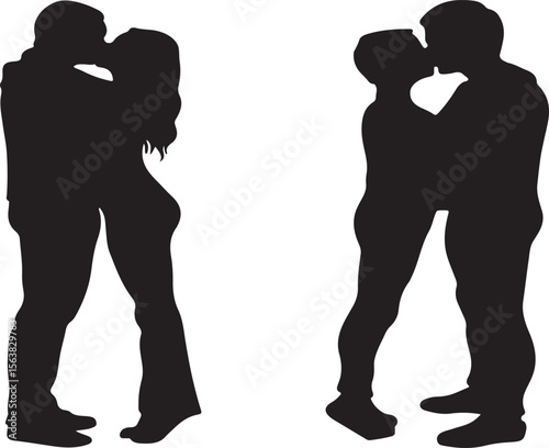 International Kissing Day Celebration Scene with Romance.

