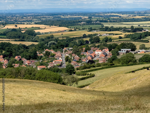 The village of Burythorpe surrounded by the countryside of North Yorkshire in the northeast of England