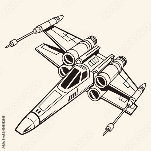 A vector illustration combining an airplane, robot, and airplane engine, showcasing advanced mechanical concepts