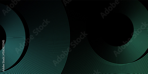 Abstract blue glowing geometric lines on dark blue background. Modern shiny blue circle lines pattern. Futuristic technology concept. bhanner, website header and eps 10 modern