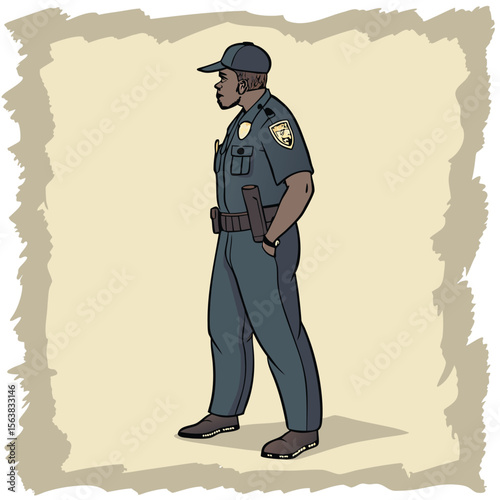 Vector illustration of a military soldier with a rifle