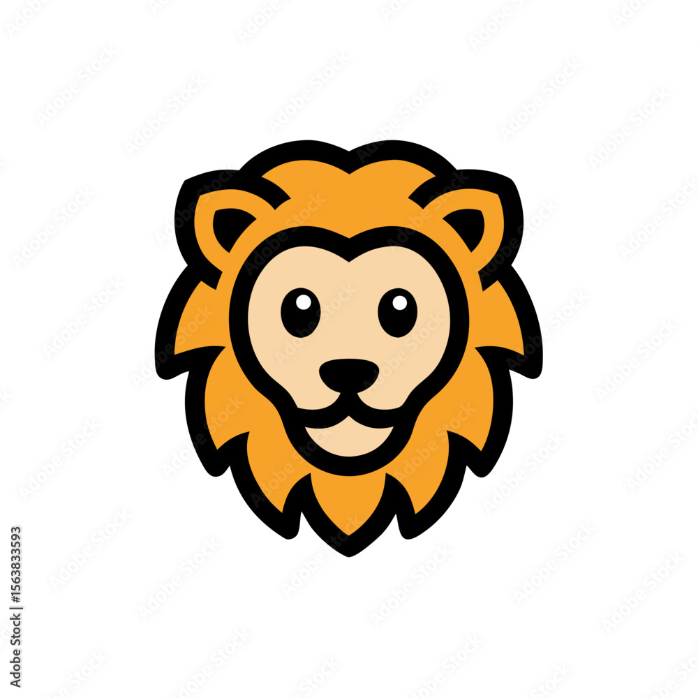 Obraz premium lion cartoon isolated on white