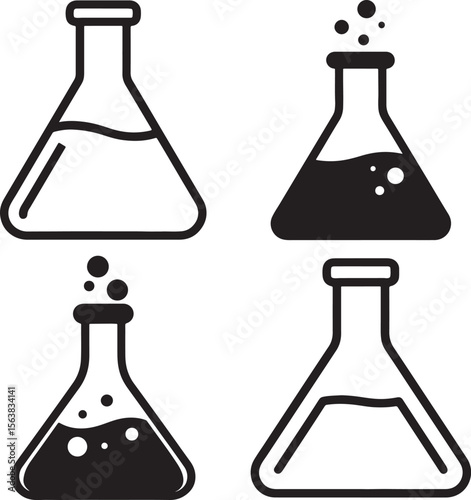 set of laboratory glassware