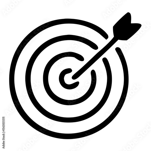 Outline Simple Target Goal Arrow Symbol Element Icon Graphic