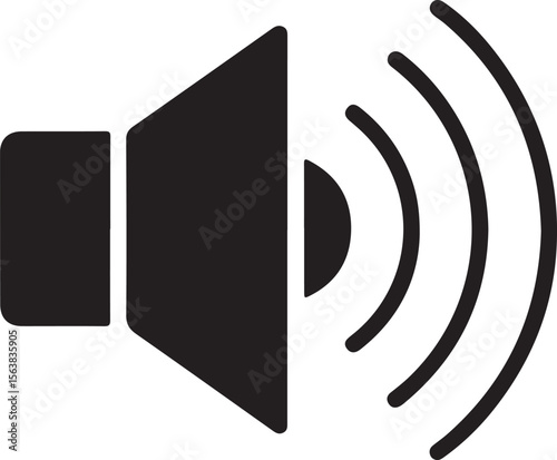 Audio speaker volume on line art icon for apps and websites