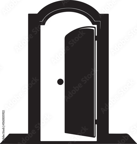 black door isolated on white background