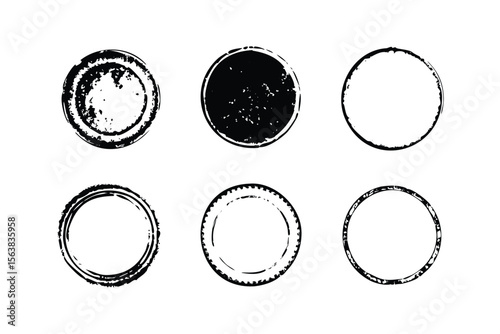 Wax Seal Frames Vector Engraving Set. Detailed Monochrome Vintage Stamp Icons & Symbols. Stipple & Hatching Illustrations