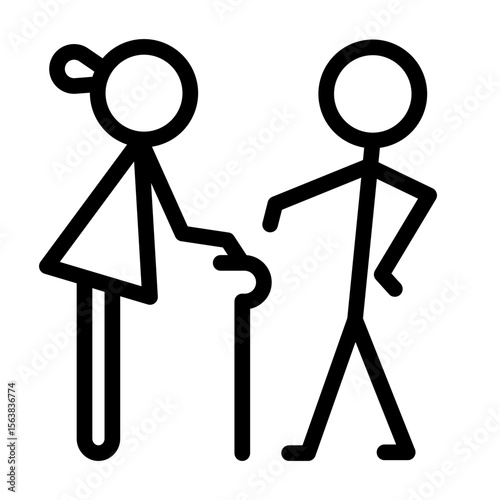 Disability living stickman design illustration icon sets