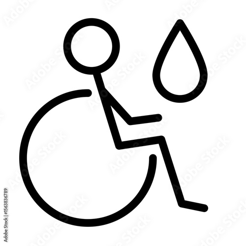 Disability living stickman design illustration icon sets