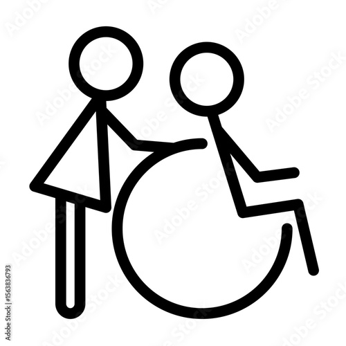 Disability living stickman design illustration icon sets