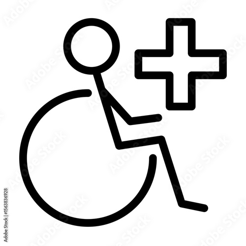 Disability living stickman design illustration icon sets