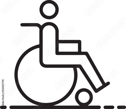 handicapped access sign or symbol flat icon	