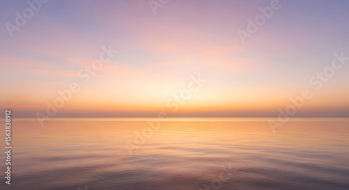 Serene Sunset over Calm Ocean Peaceful Sunrise Seascape Photography