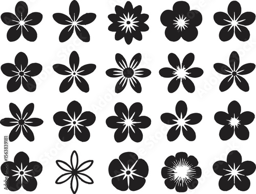 Elegant Floral Silhouettes - Decorative Vector Collection