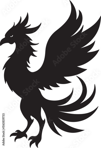 Phoenix silhouette vector icons