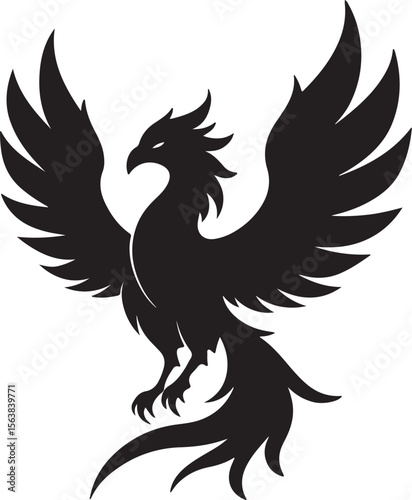 Phoenix silhouette vector icons