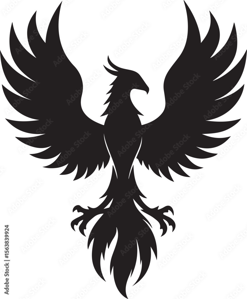 Fototapeta premium Phoenix silhouette vector icons