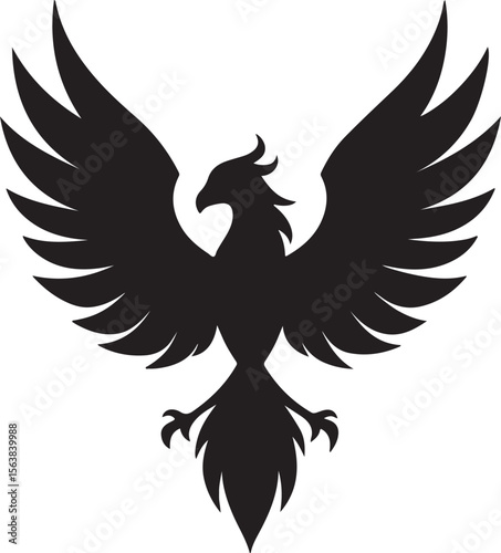 Phoenix silhouette vector icons