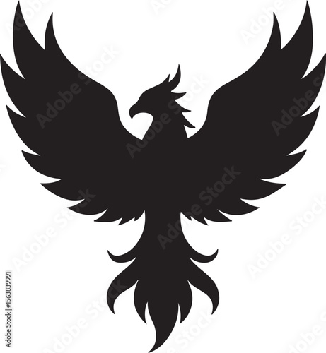 Phoenix silhouette vector icons