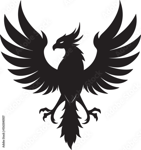 Phoenix silhouette vector icons