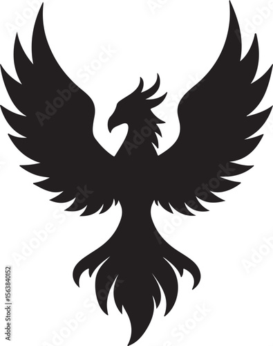 Phoenix silhouette vector icons