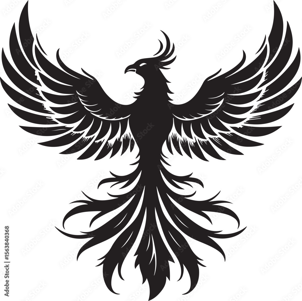 Obraz premium Phoenix silhouette vector icons