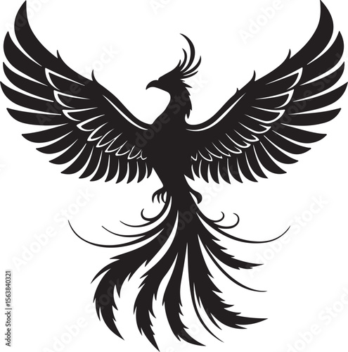 Phoenix silhouette vector icons