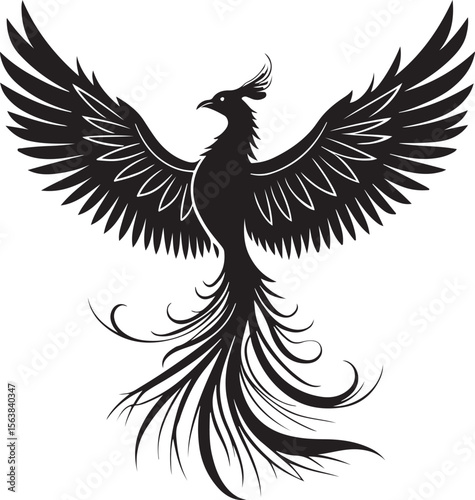 Phoenix silhouette vector icons