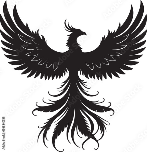 Phoenix silhouette vector icons