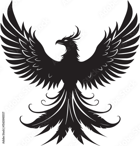 Phoenix silhouette vector icons