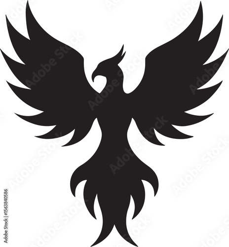 Phoenix silhouette vector icons
