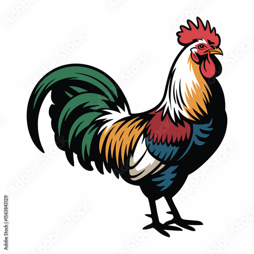 rooster isolated on white background