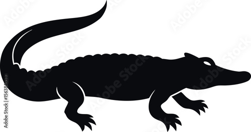 silhouette of a crocodile