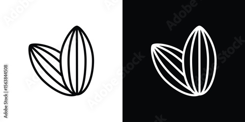 Almond icon for website, vector design template elegant style