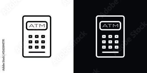 ATM machine icon for website, vector design template elegant style