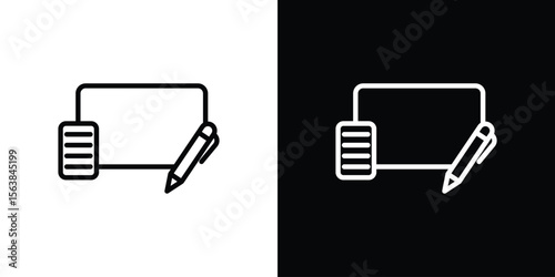 Blended learning icon for website, vector design template elegant style