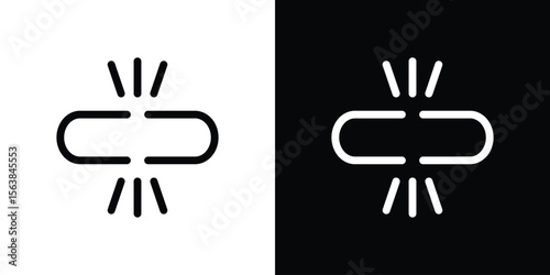Broken link icon for website, vector design template elegant style