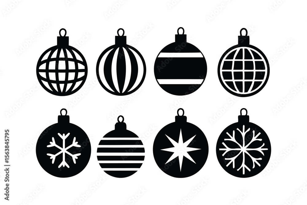 Fototapeta premium Set of Christmas Ball for Festive and Holiday Ornament Vector Designs