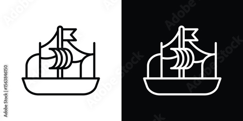 Caravel icon for website, vector design template elegant style