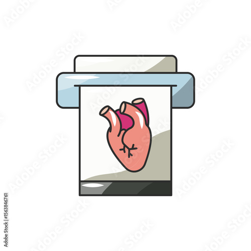 Bio Printer Icon, 3D Organ Printing Futuristic Design.